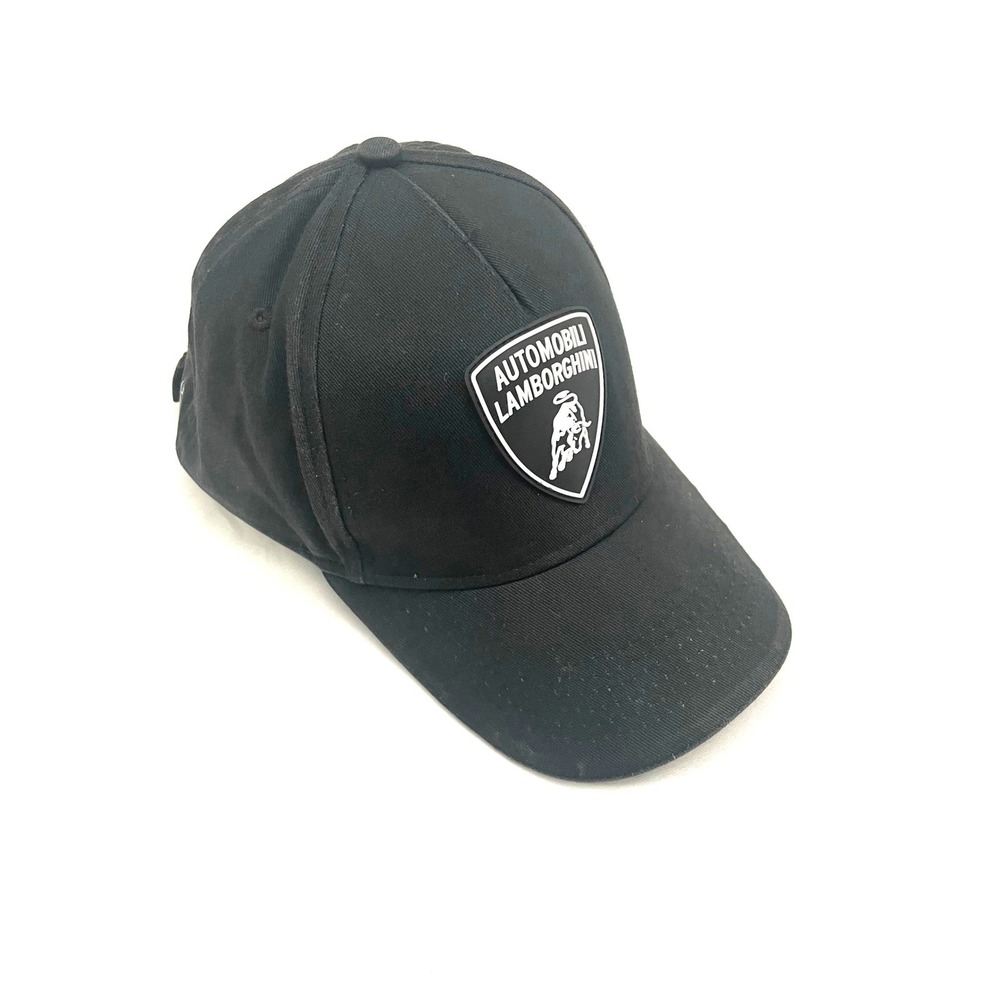 Automobili‎ Lamborghini Baseball Cap Mens OSFM Black Shield Logo Adjustable Hat